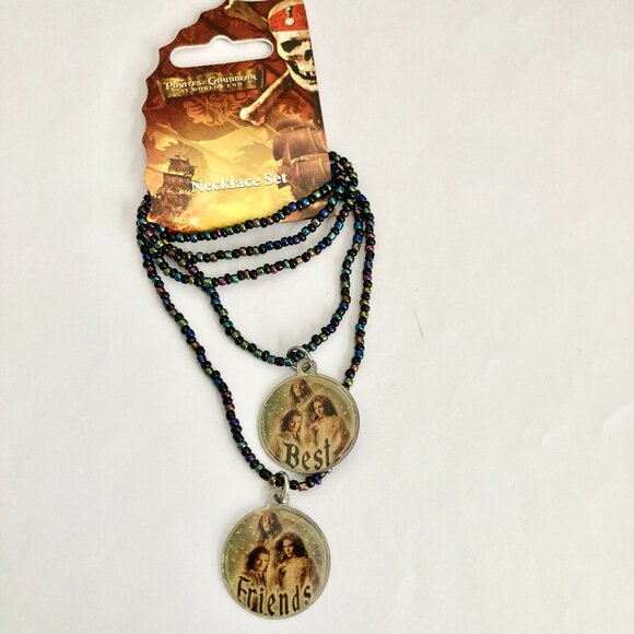 Vintage Disney Pirates of the Caribbean Charm Necklace Best Friends 16" Set of 2 - Picture 2 of 11